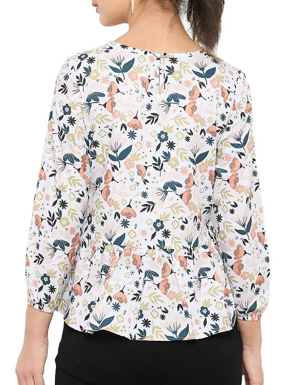 women's peplum round neck top - 14754064 -  Standard Image - 2