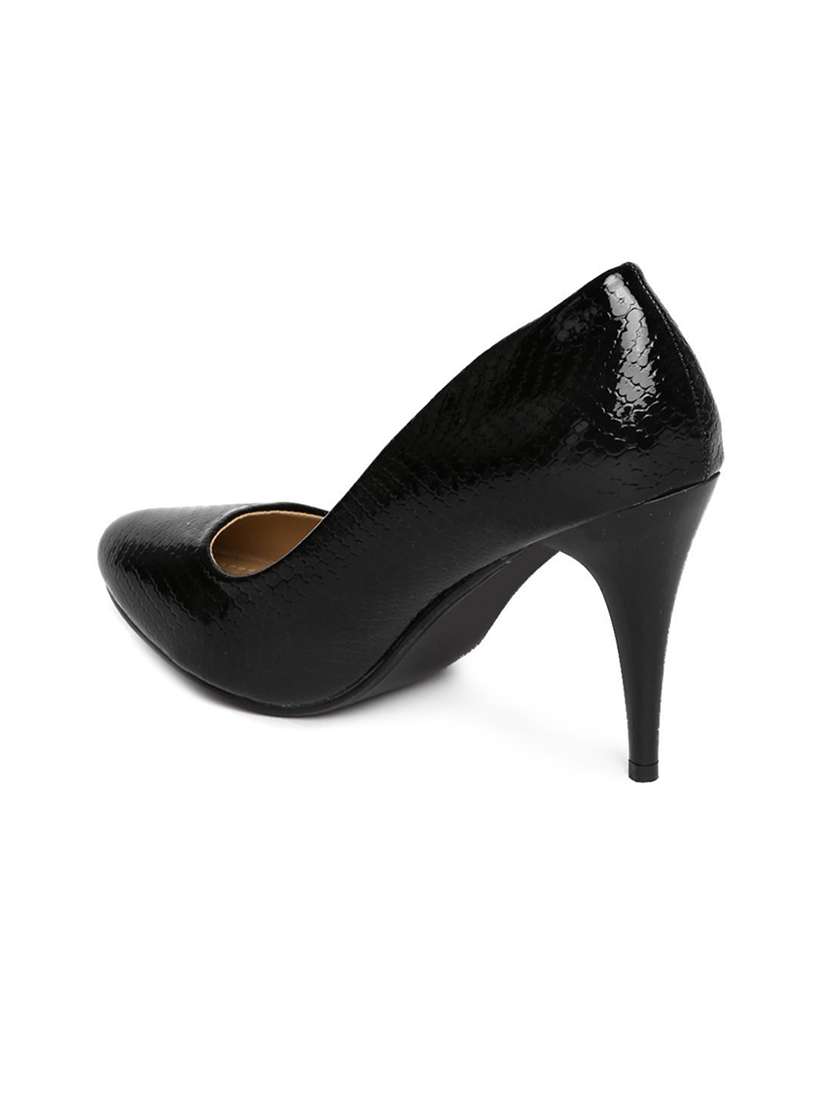 black pu slip on pumps - 14754606 -  Standard Image - 2