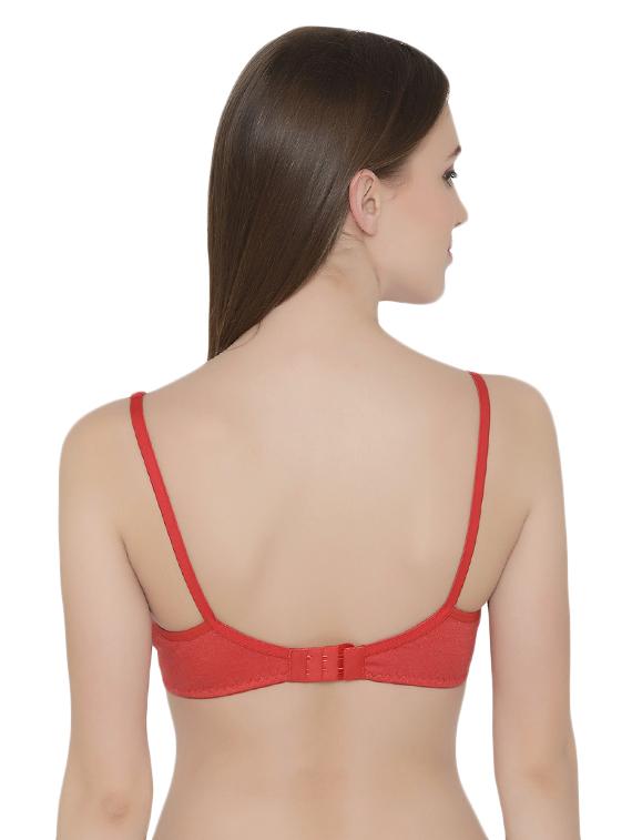 red cotton blend bra - 14760150 - Standard Image - 2