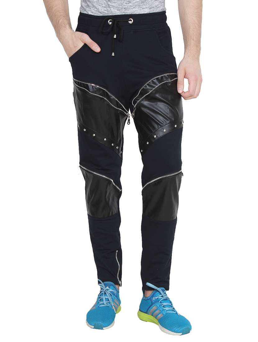navy blue cotton  full length track pant