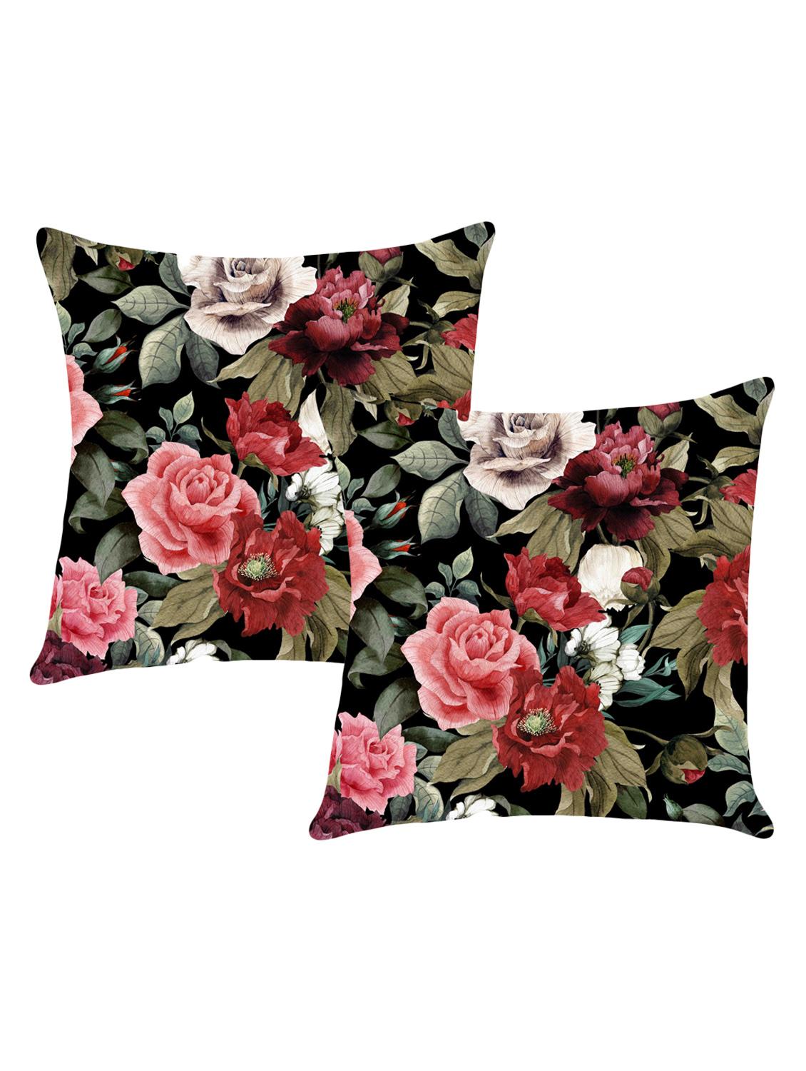 digital printed cushion cover with flower design set of 2 - 14766386 - Zoom Image - 0