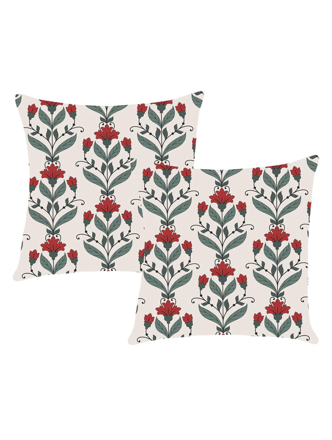 digital printed cushion cover with flower design set of 2 - 14766393 -  Zoom Image - 0