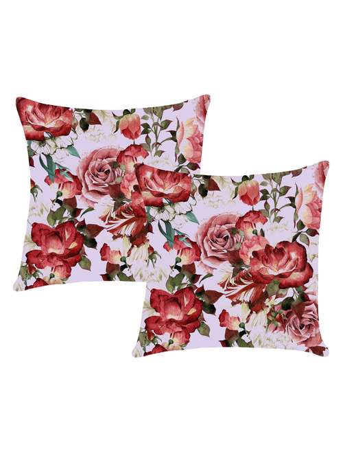 digital printed cushion cover with flower design set of 2 - 14766394 - Standard Image - 0