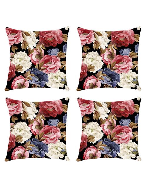 digital printed cushion cover with flower design set of 4 - 14766407 - Standard Image - 0