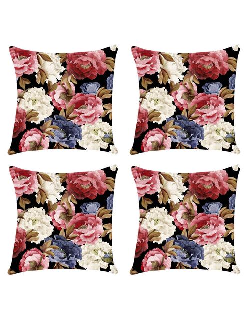 digital printed cushion cover with flower design set of 4 - 14766407 -  Standard Image - 0