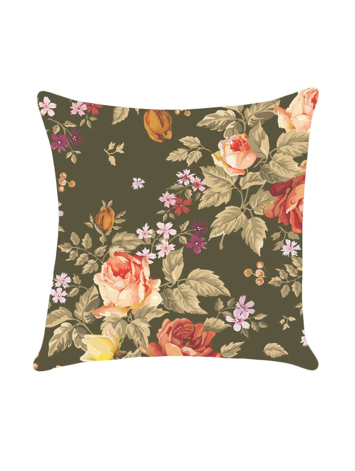 digital printed cushion cover with flower design