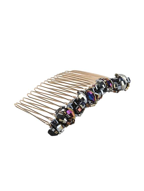 hair drama company blue metallic stones comb for women and girls