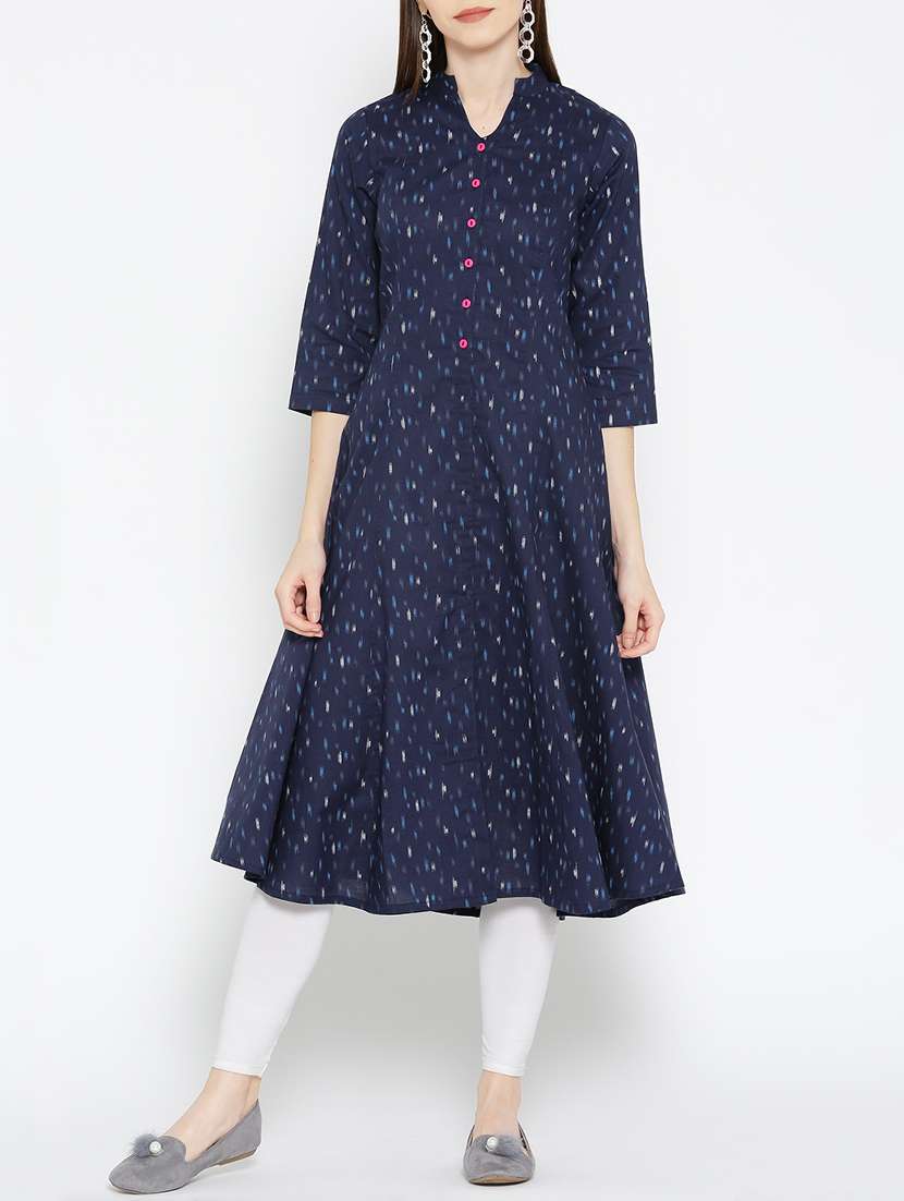 blue cotton aline kurta