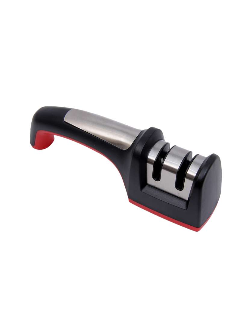 black stainless steel knife sharpener