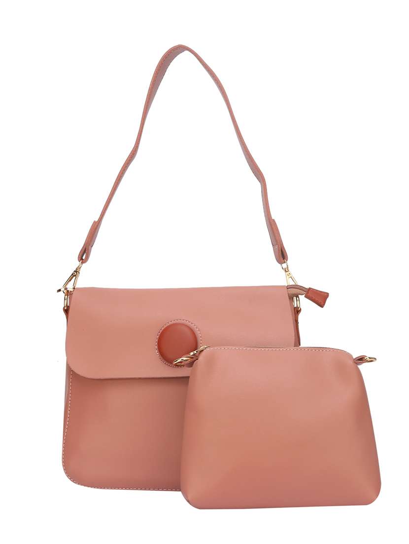 pink leatherette  regular handbag