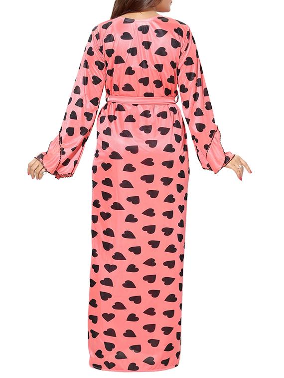 pink printed sleepwear robe set - 14779808 - Standard Image - 2