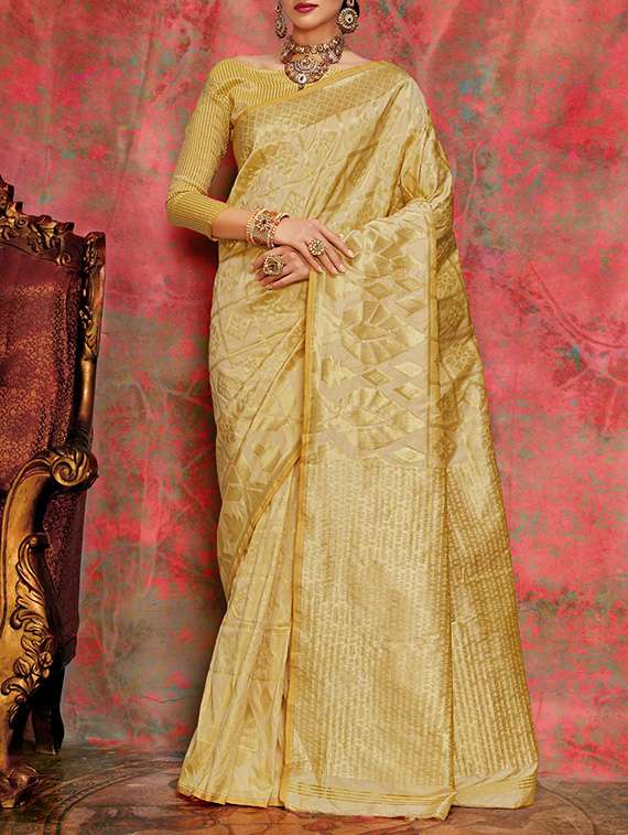 gold silk kanjivaram saree with blouse