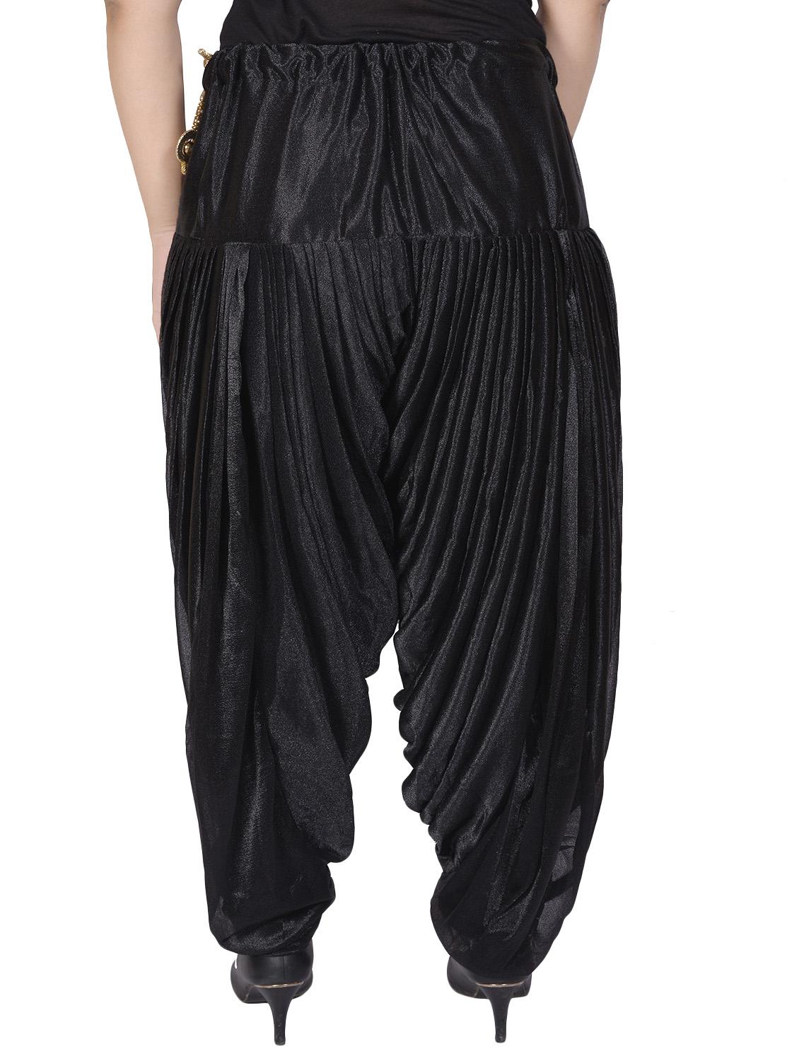 black satin dhoti salwar salwars - 14783047 - Standard Image - 2