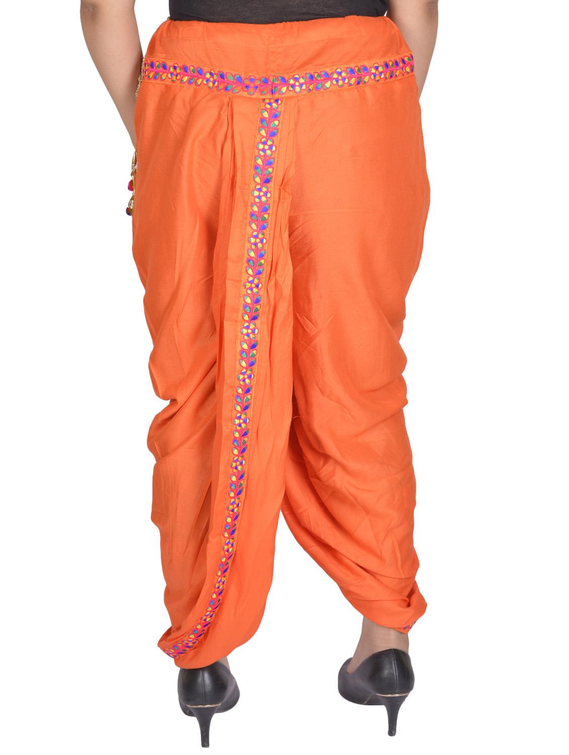 orange rayon dhoti salwar salwars - 14783055 - Standard Image - 2