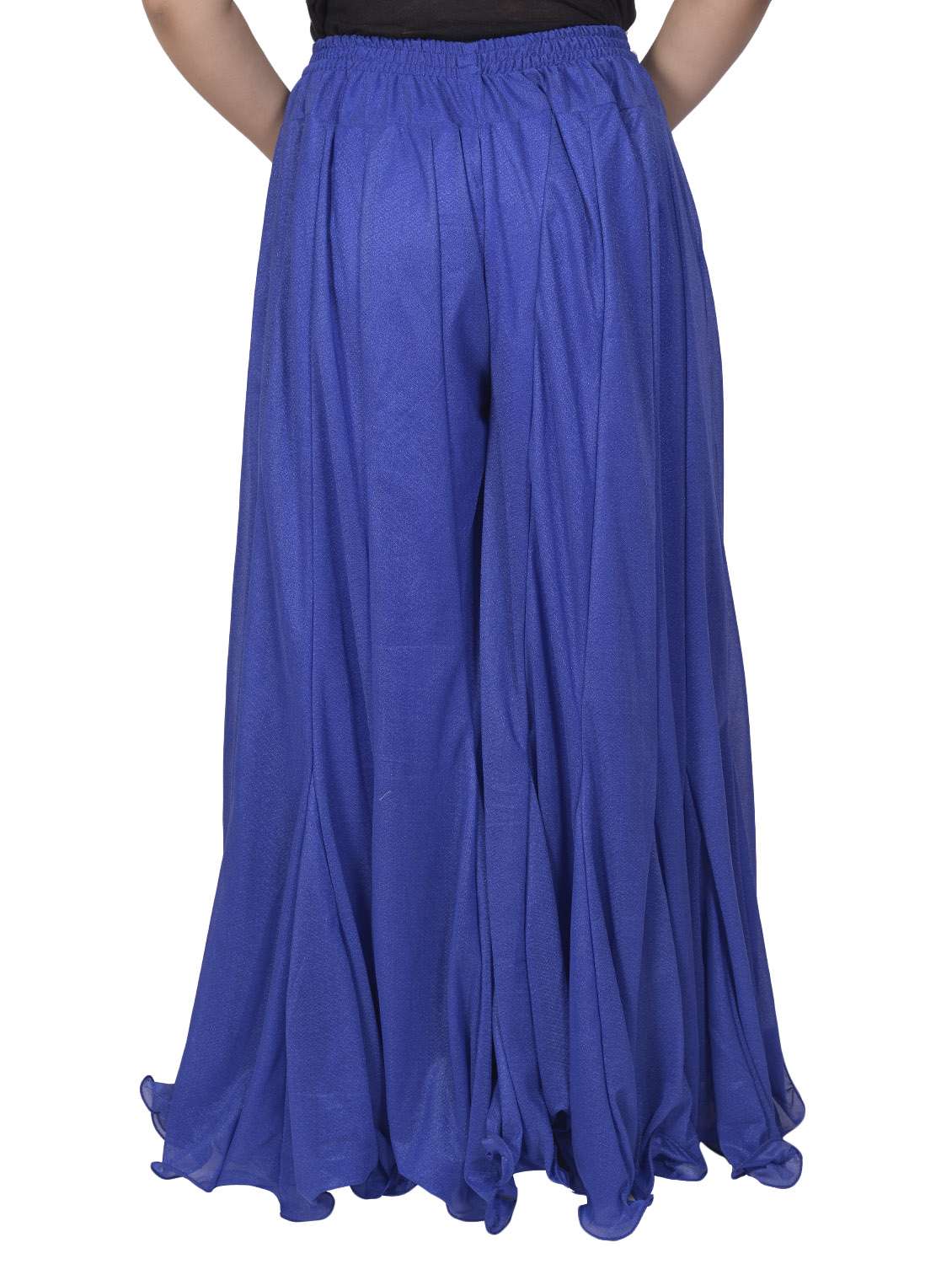 blue net flared palazzo - 14783063 - Standard Image - 2