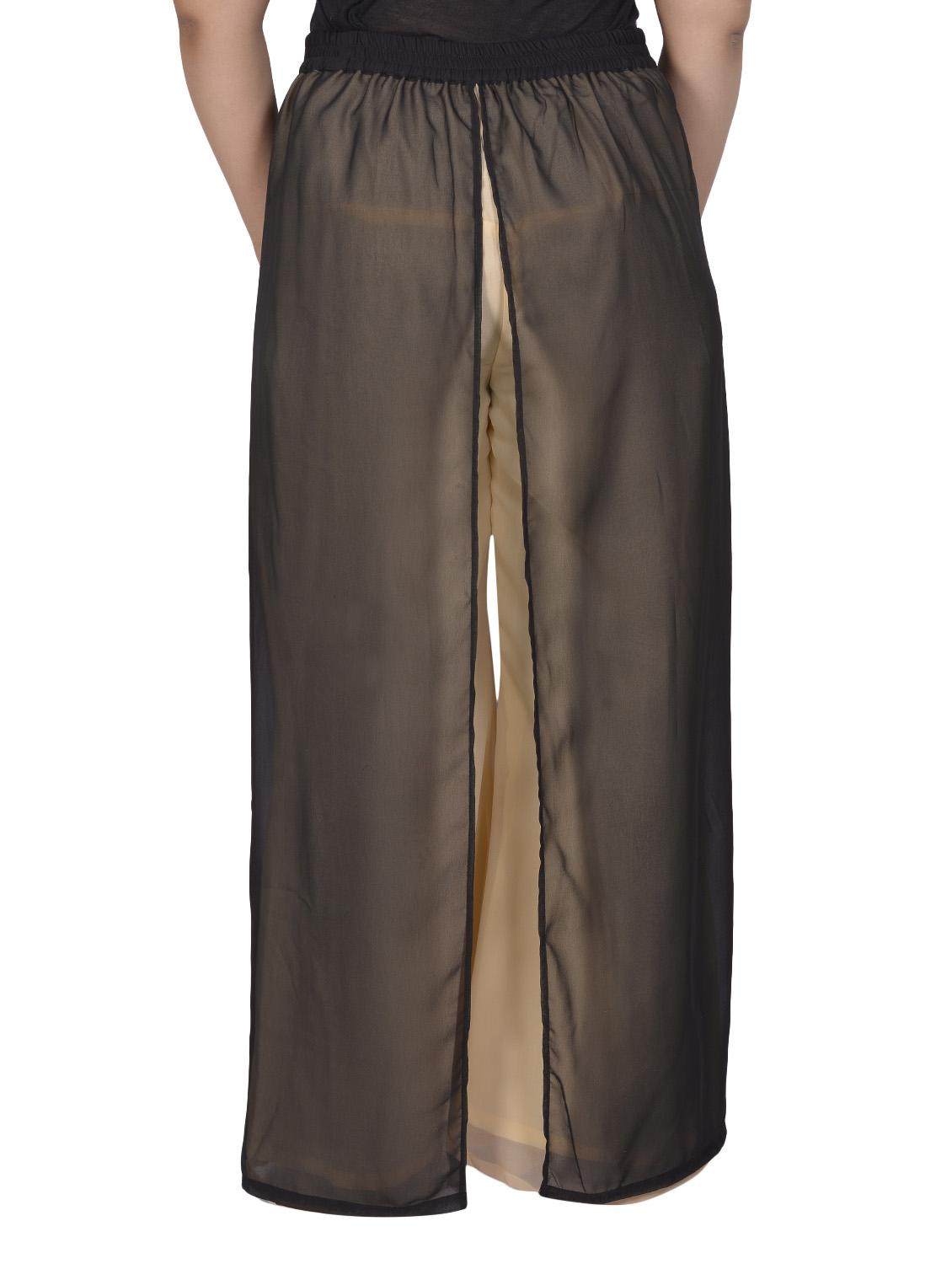 beige georgette flared palazzo - 14783069 - Standard Image - 2