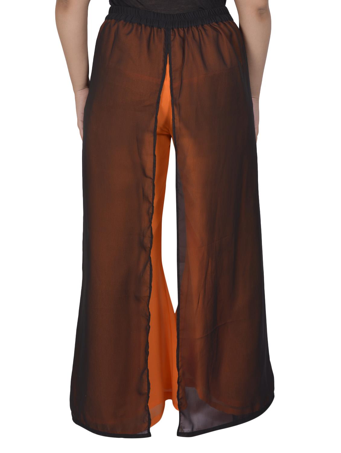 orange georgette flared palazzo - 14783070 - Standard Image - 2
