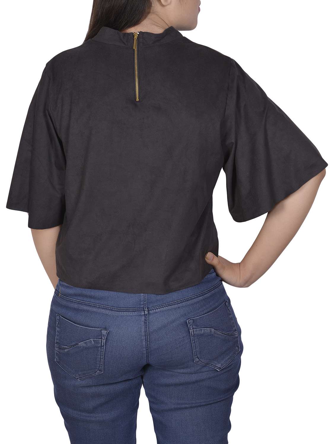 black velvet crop top - 14783077 - Standard Image - 2