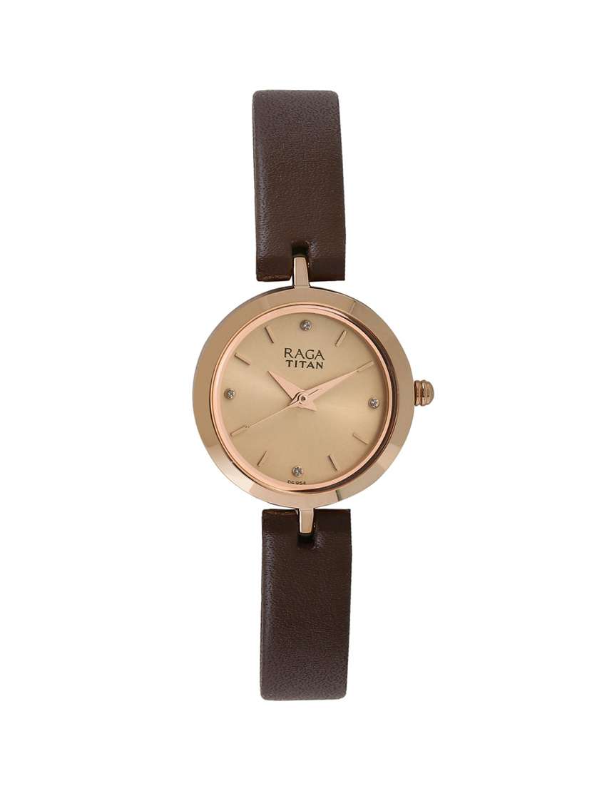 titan brown dial  watch for women - 2540wl01