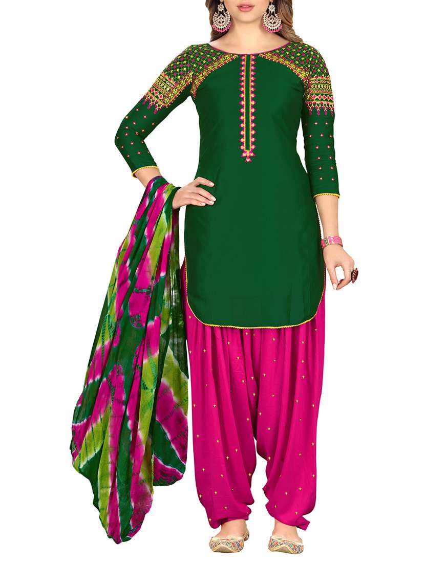 embroidered unstitched patiyala suit