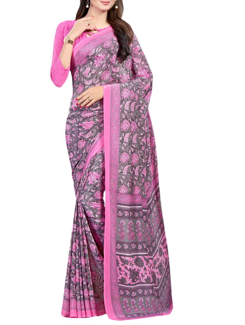 multi colored printed saree with blouse