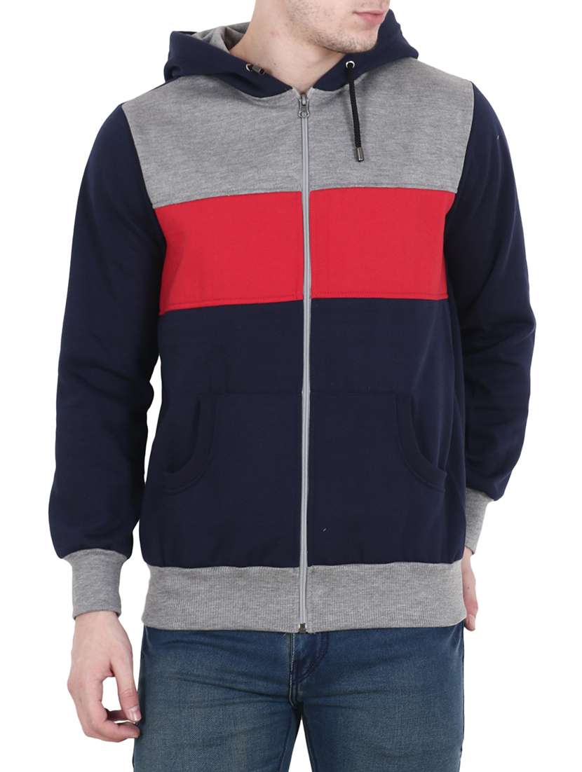 blue fleece sweatshirt