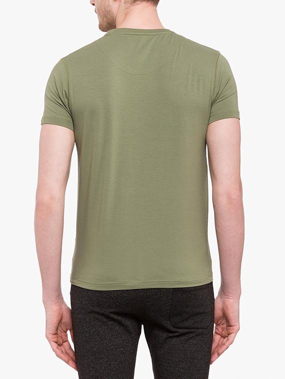 olive green cotton front print tshirt - 14789548 - Standard Image - 2