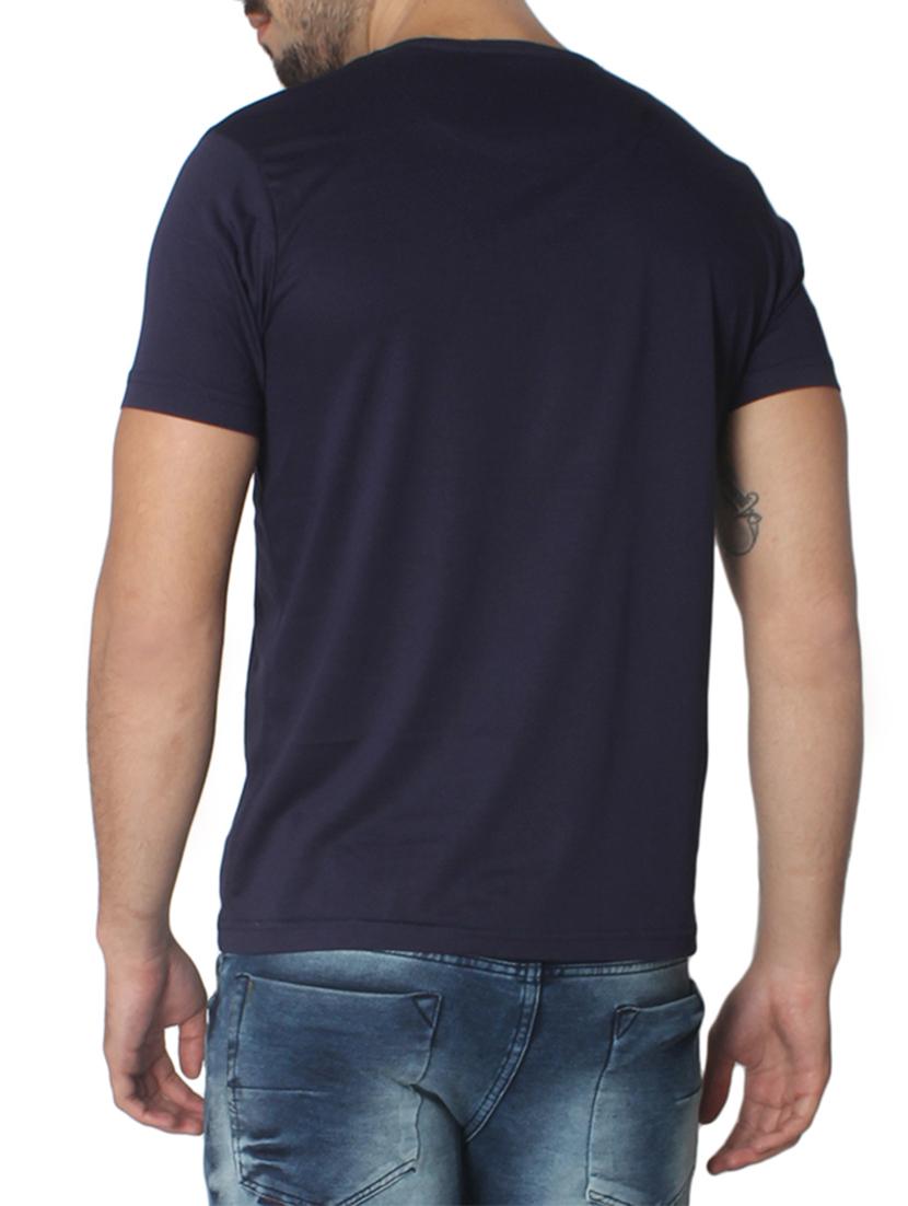 navy blue typographic front print t-shirt - 14789557 - Standard Image - 2