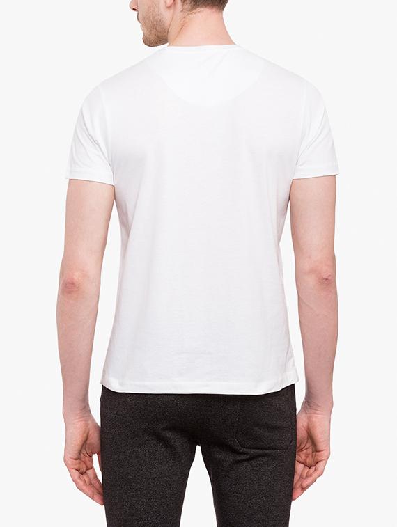 white cotton chest print tshirt - 14789574 - Standard Image - 2