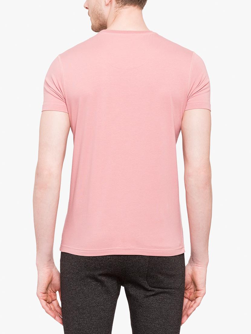 pink cotton chest print t-shirt - 14789599 - Standard Image - 2