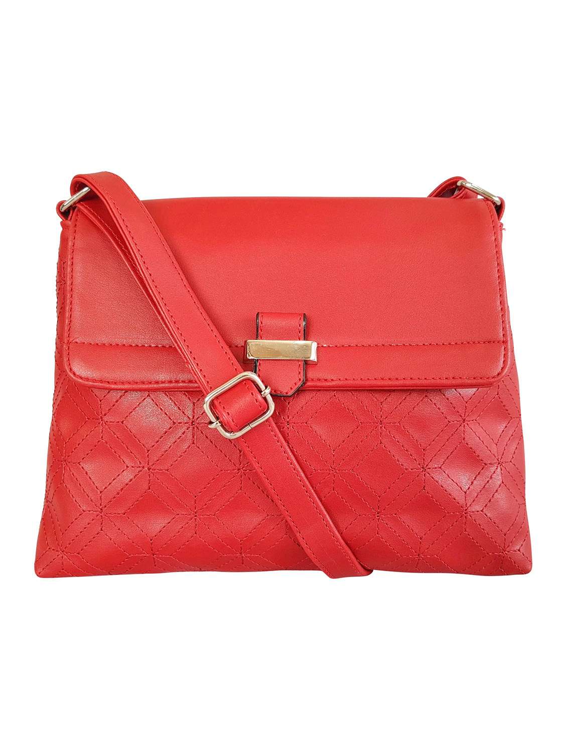 red leatherette  regular sling bag