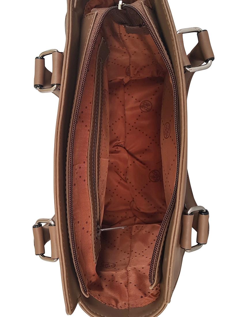 brown leatherette regular handbag - 14790080 - Standard Image - 2