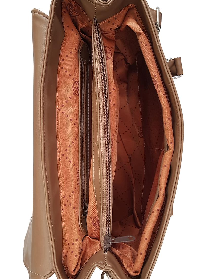 brown leatherette regular handbag - 14790081 - Standard Image - 2