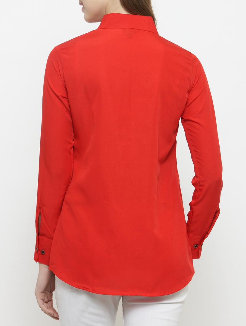 red poly crepe shirt - 14790498 - Standard Image - 2