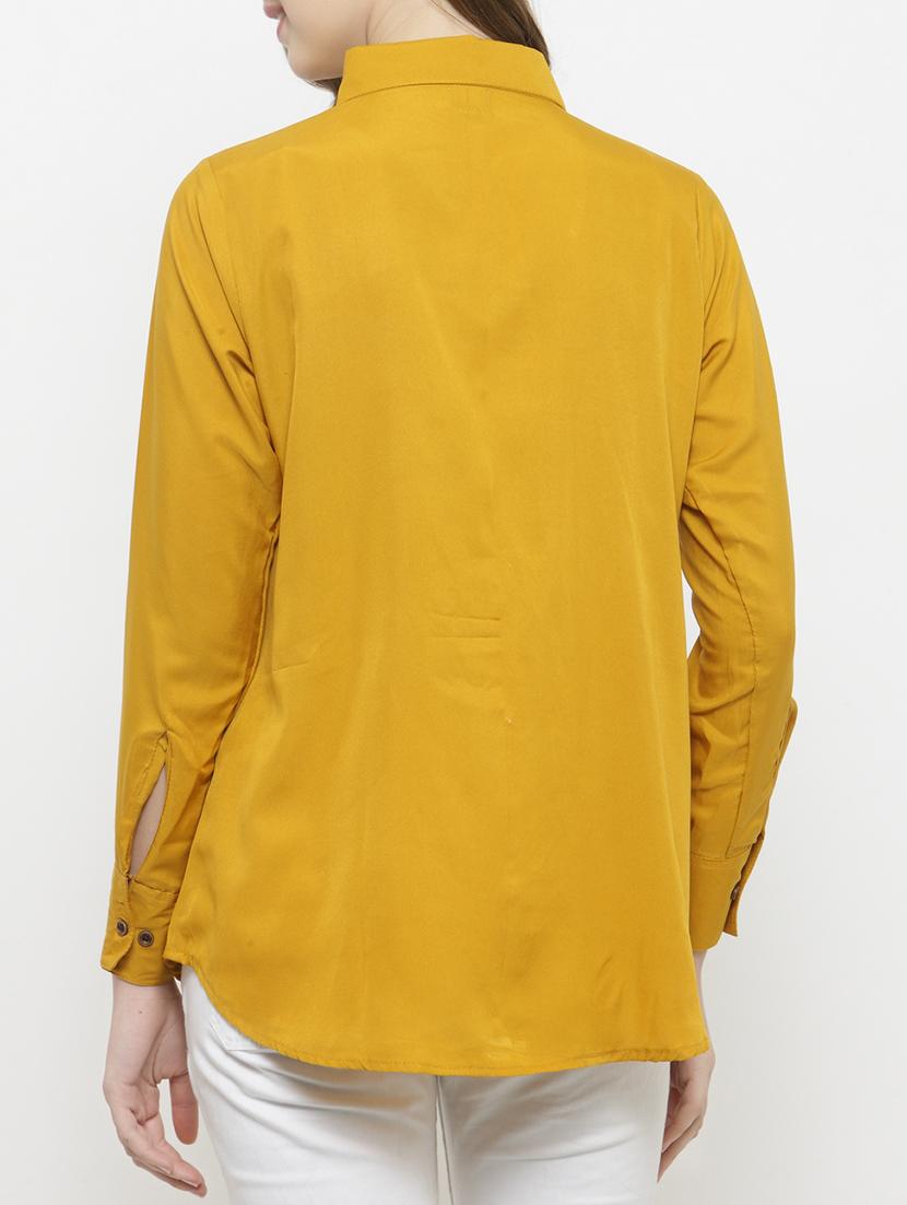 yellow poly crepe shirt - 14790500 - Standard Image - 2