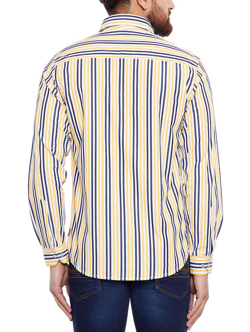 yellow cotton casual shirt - 14791386 - Standard Image - 2