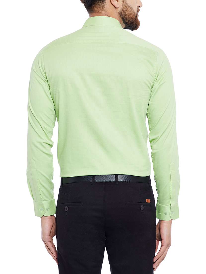 green cotton blend formal shirt - 14791404 -  Standard Image - 2