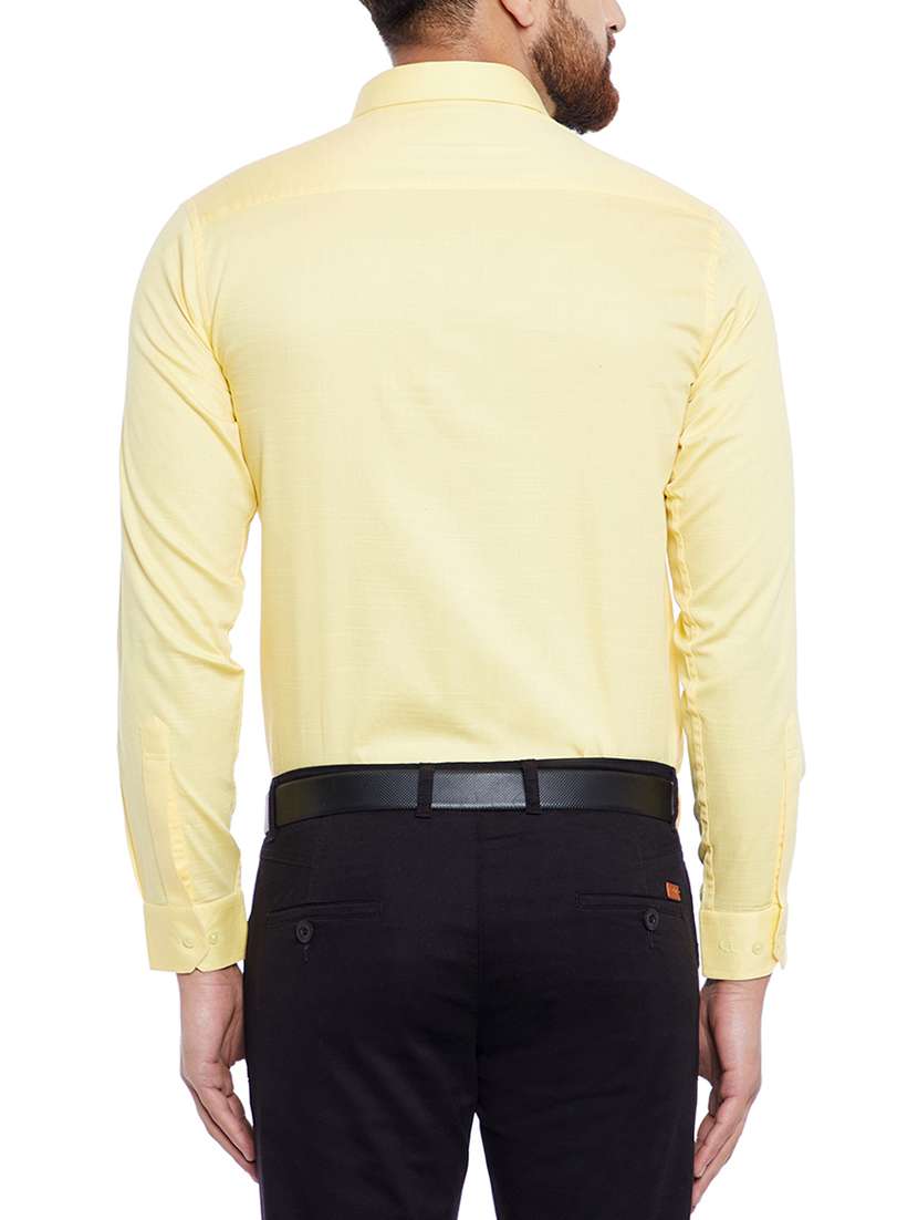 yellow cotton blend formal shirt - 14791405 -  Standard Image - 2