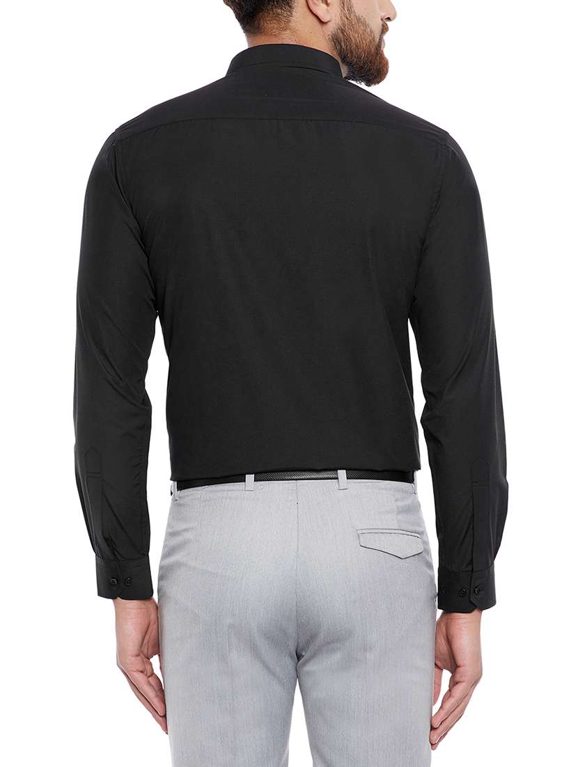 black cotton formal shirt - 14791415 - Standard Image - 2