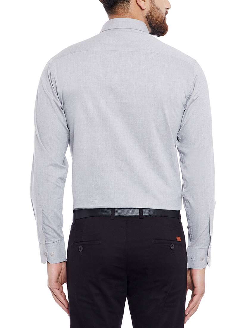 grey cotton blend formal shirt - 14791421 - Standard Image - 2