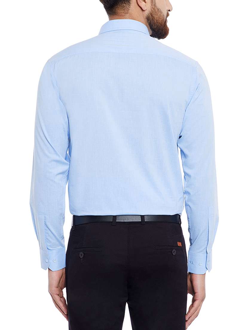 light blue cotton blend formal shirt - 14791424 - Standard Image - 2