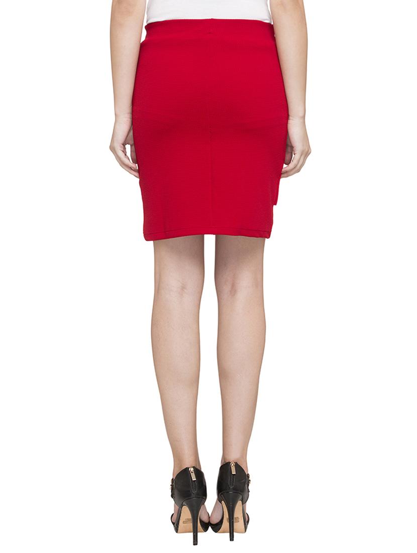 red solid ruffled skirt - 14791734 - Standard Image - 2