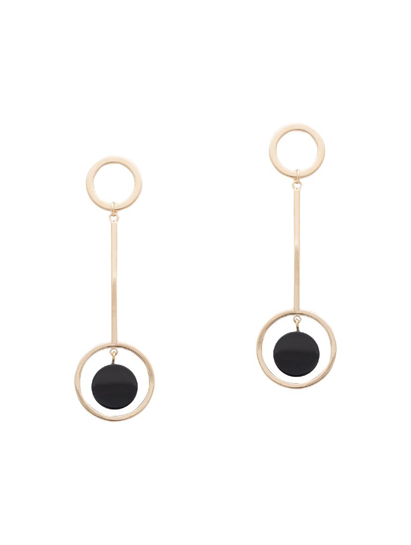 yellow metal drop earrings - 14792272 -  Zoom Image - 0