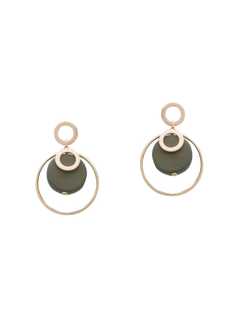 yellow metal drop earrings - 14792274 - Zoom Image - 0
