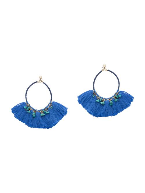 blue metal tassel earrings - 14792276 - Standard Image - 0