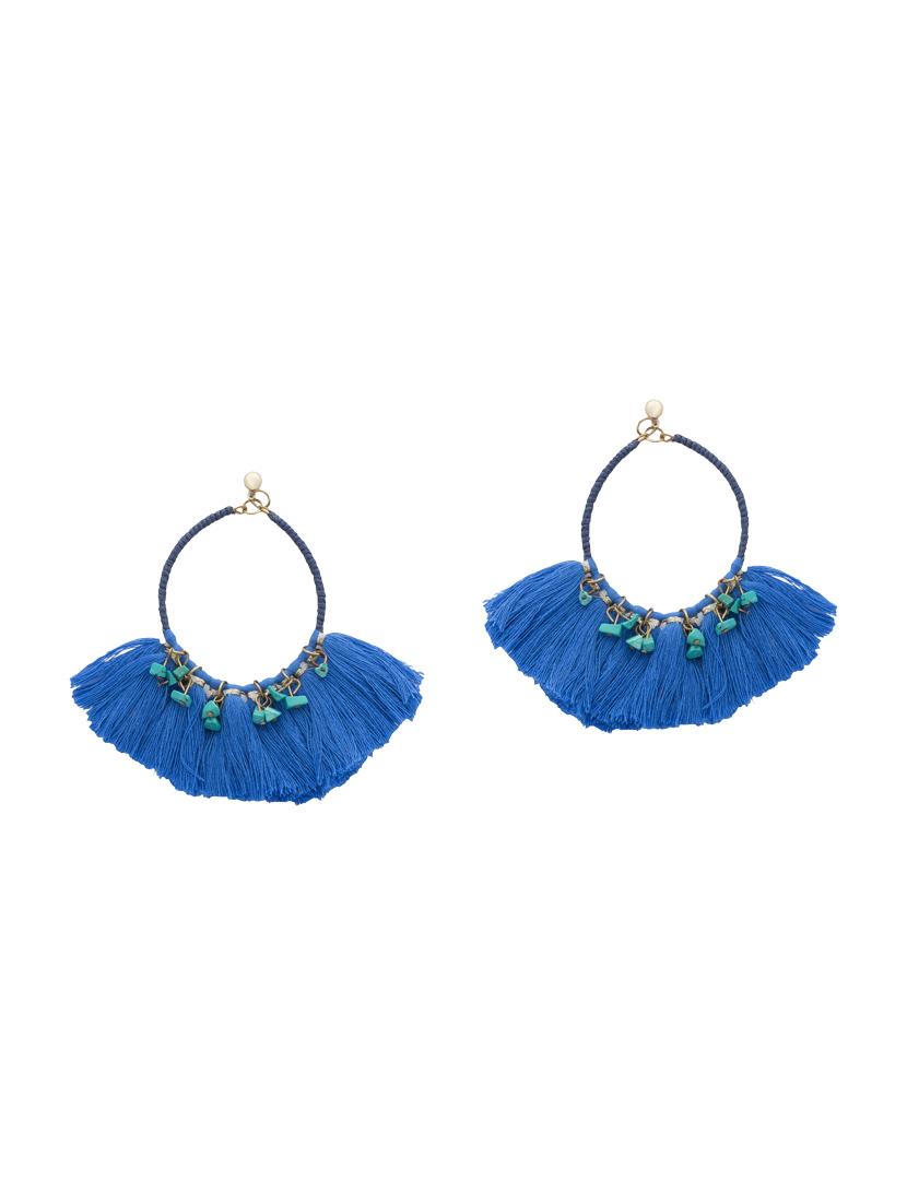 blue metal tassel earrings - 14792276 - Zoom Image - 0
