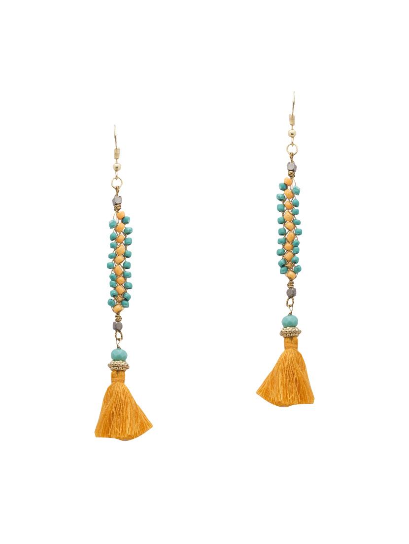 orange metal tassel earrings - 14792282 -  Zoom Image - 0