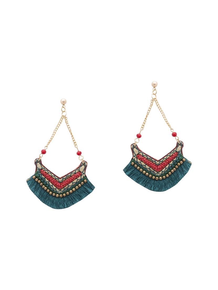 multi colored metal tassel earrings - 14792292 - Zoom Image - 0