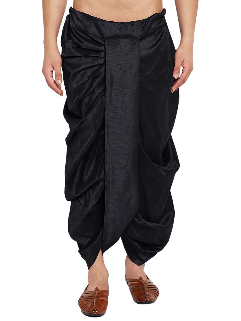 black silk blend dhoti