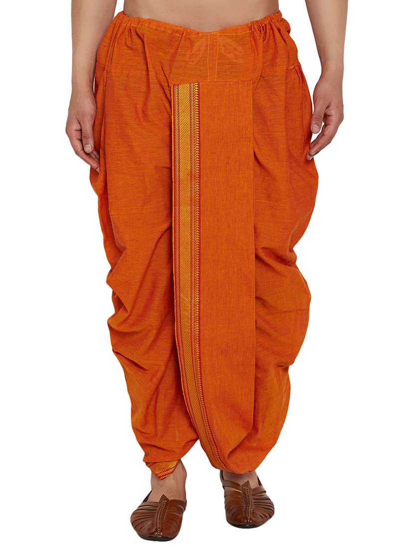 orange cotton dhoti